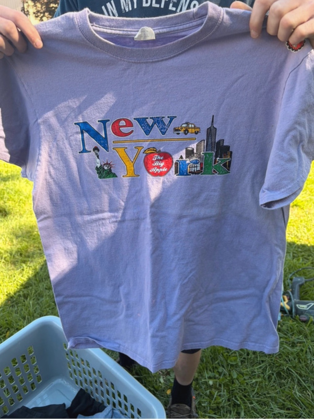 Vintage Lavender 'New York' Graphic Tee